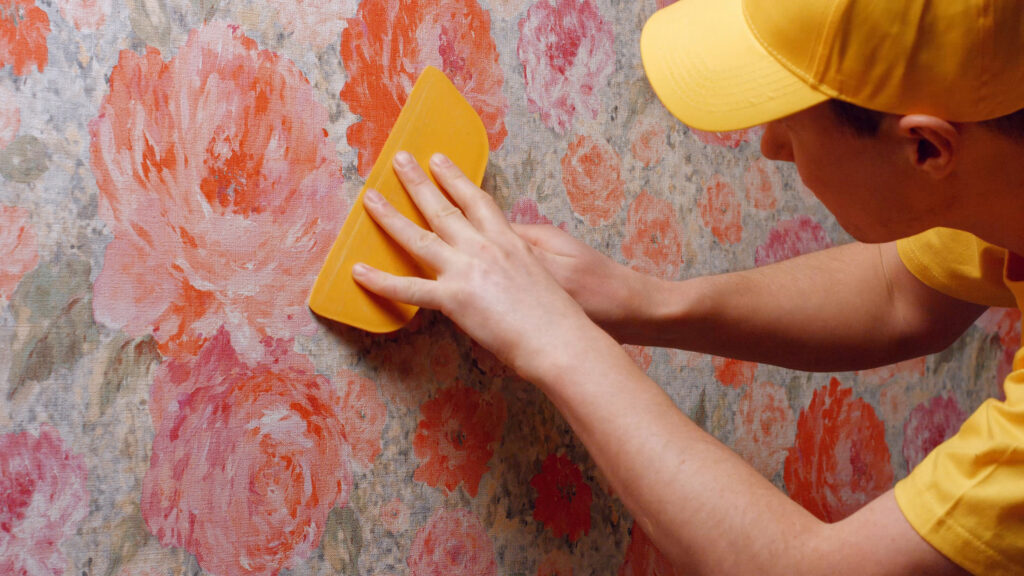 builder making wall painting